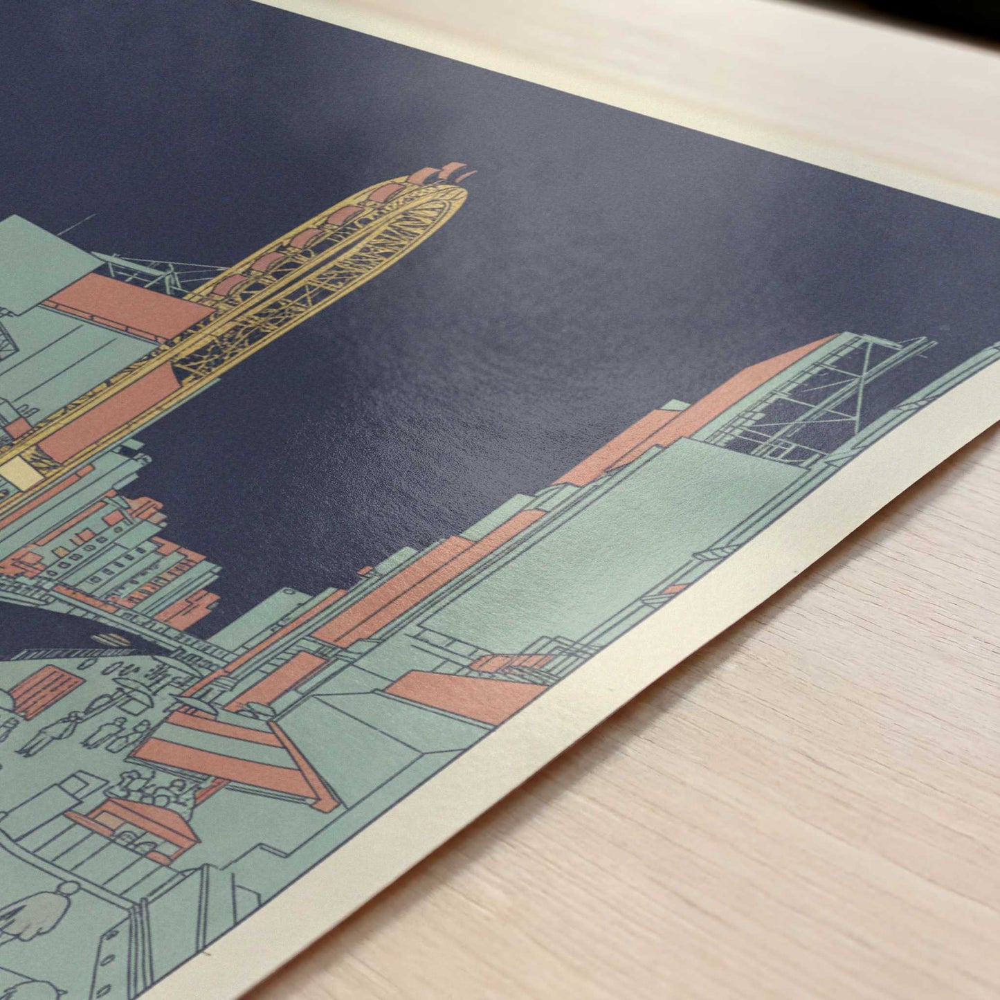 Neon Nights along Osaka’s Dotonbori - Art Print - Close-up detail of the art print