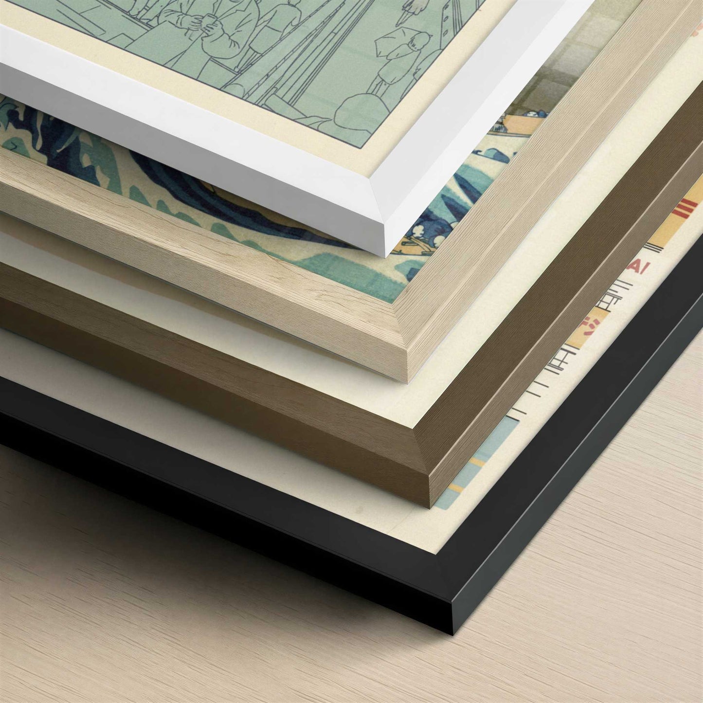 Neon Nights along Osaka’s Dotonbori - Art Print - Close-up detail of the different frames