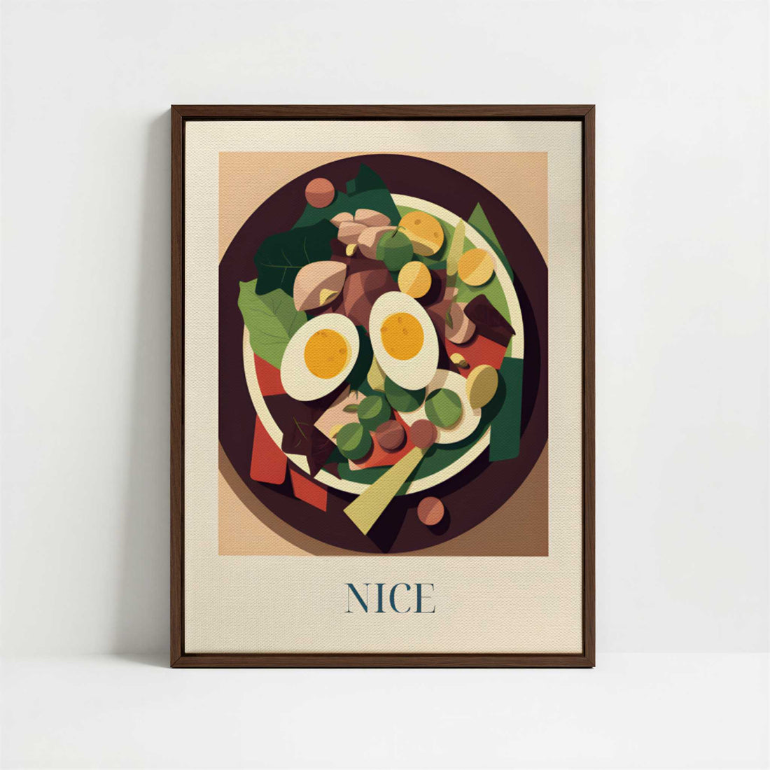 Framed Canvas - Framed canvas in dark wood color frame