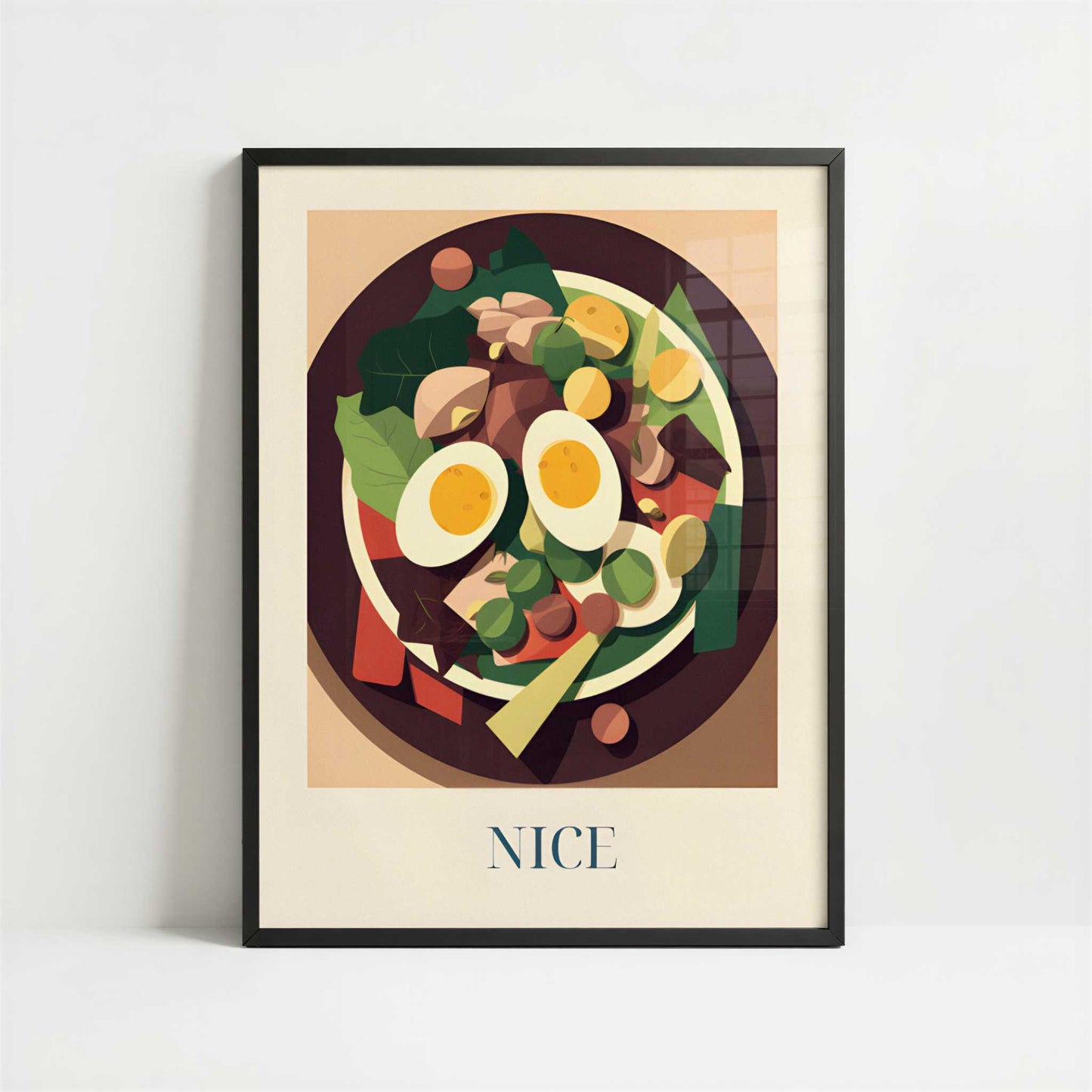 Niçoise salad from Nice, France - Art Print - Art print in black frame