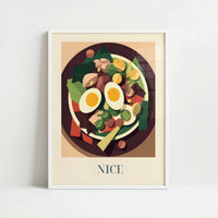Niçoise salad from Nice, France - Art Print - Art print in white frame