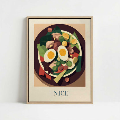 Framed Canvas - Framed canvas in oak color frame
