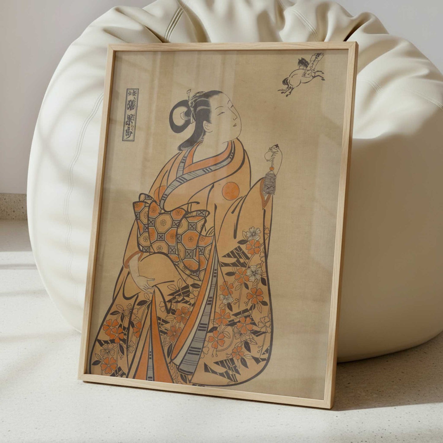 Courtesan likened to the Chinese sage Zhang Guolao (1715) by Okumura Masanobu – Art Print - Interior inspiration