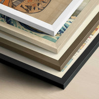 Courtesan likened to the Chinese sage Zhang Guolao (1715) by Okumura Masanobu – Art Print - Close-up detail of the different frames