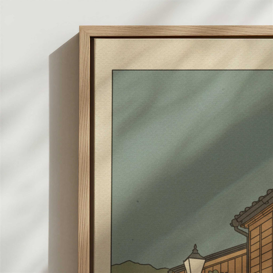 Framed Canvas - Close-up detail and texture of the framed canvas