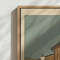 Framed Canvas - Close-up detail and texture of the framed canvas