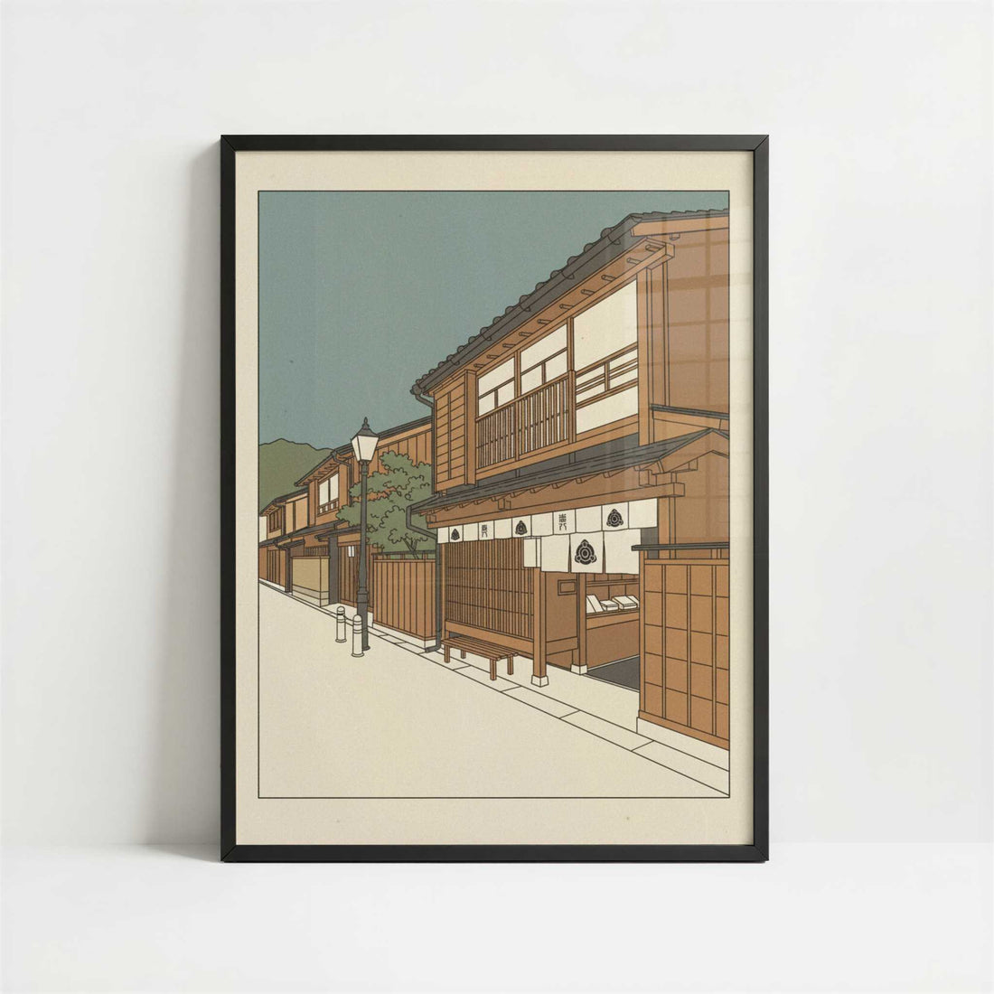 Old Streets of Kanazawa - Art Print - Art print in black frame