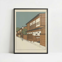 Old Streets of Kanazawa - Art Print - Art print in black frame