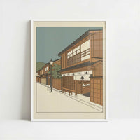 Old Streets of Kanazawa - Art Print - Art print in white frame