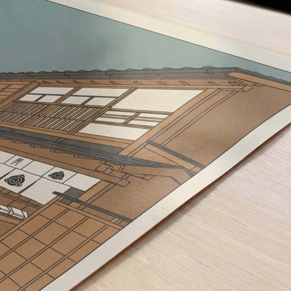 Old Streets of Kanazawa - Art Print - Close-up detail of the art print