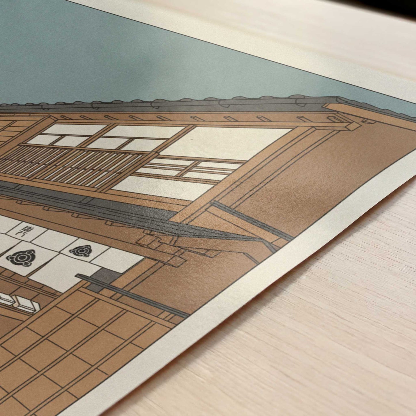 Old Streets of Kanazawa - Art Print - Close-up detail of the art print