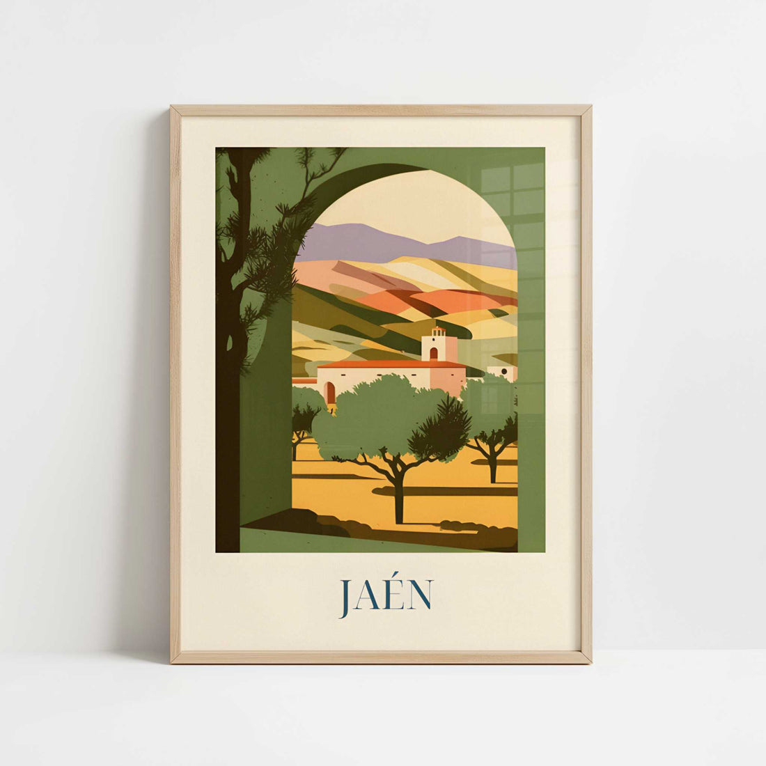 Olives from Jaén, Spain - Art Print - Art print in oak frame