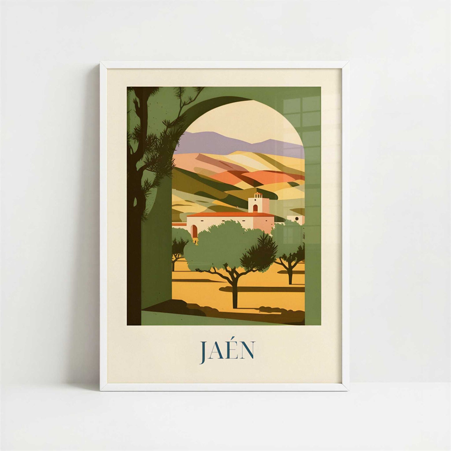 Olives from Jaén, Spain - Art Print - Art print in white frame