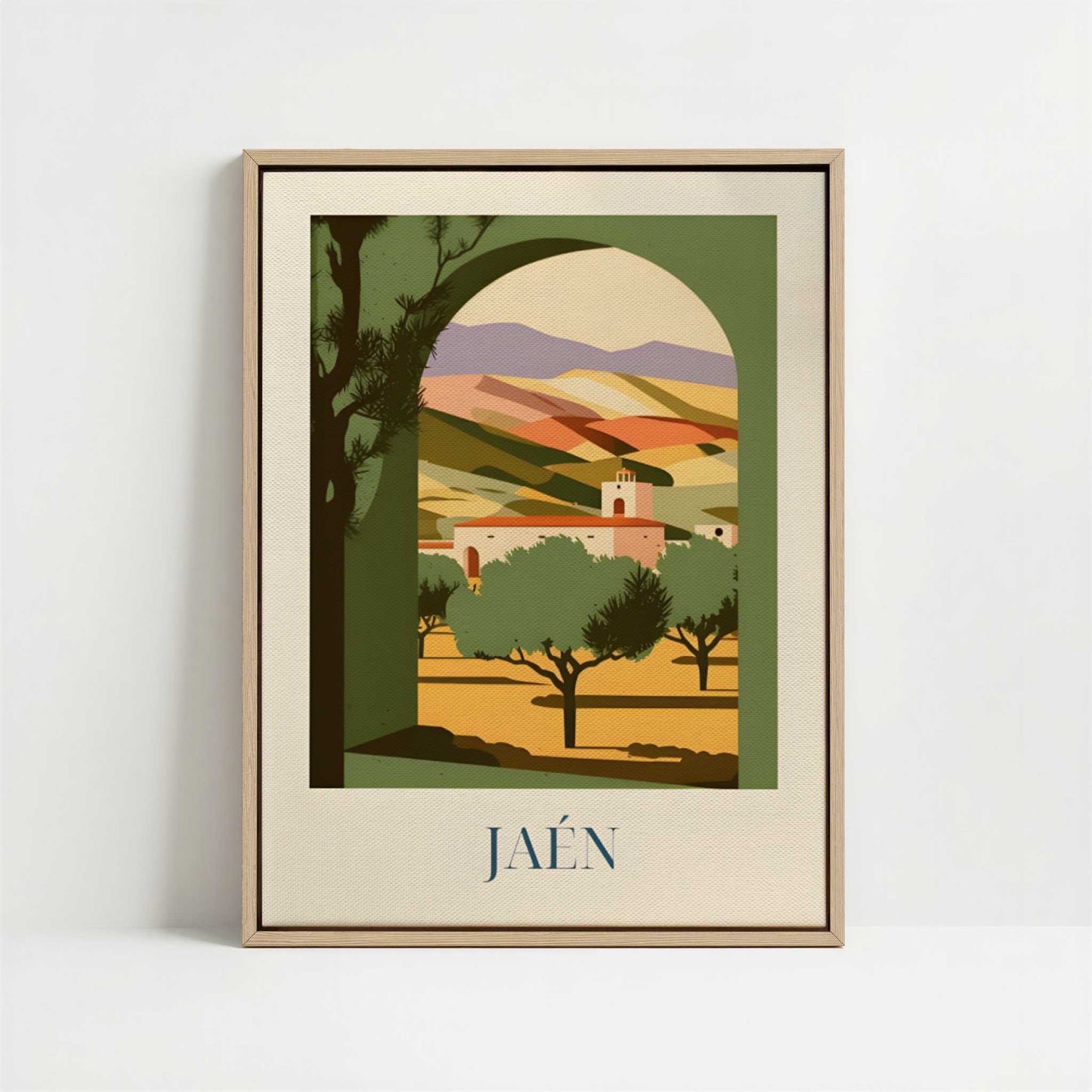Framed Canvas - Framed canvas in oak color frame