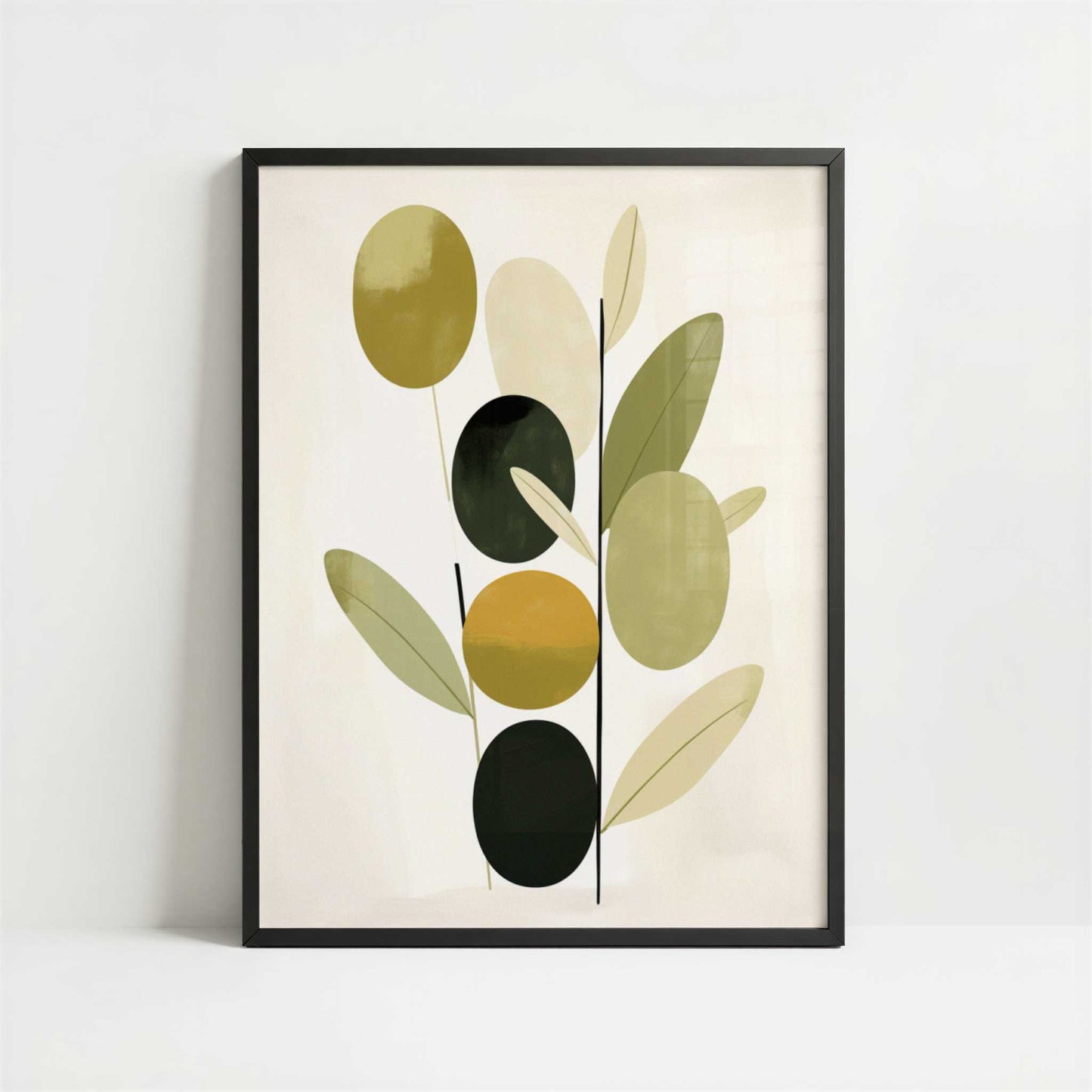 Olives in Bohemian Style - Art Print - Art print in black frame