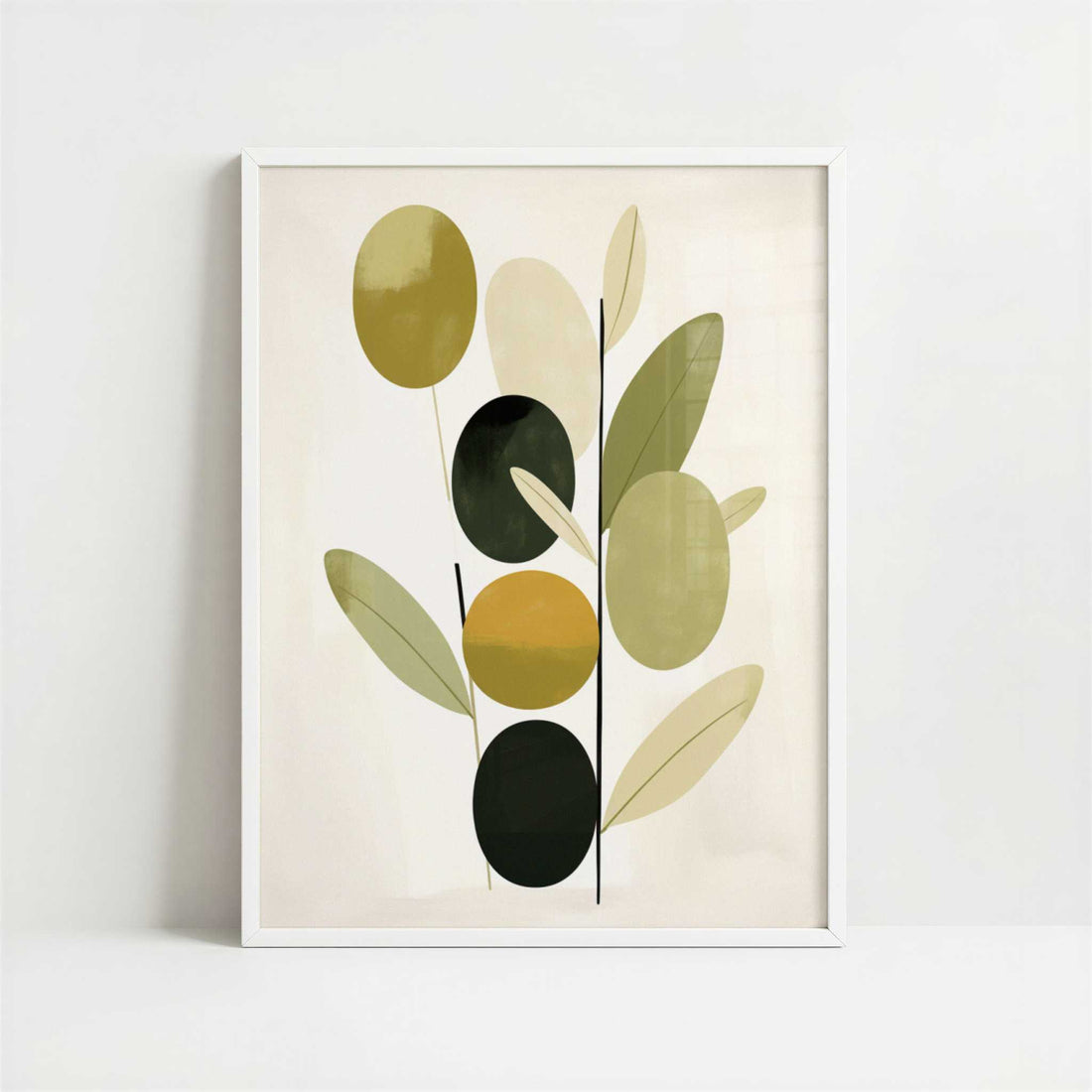 Olives in Bohemian Style - Art Print - Art print in white frame