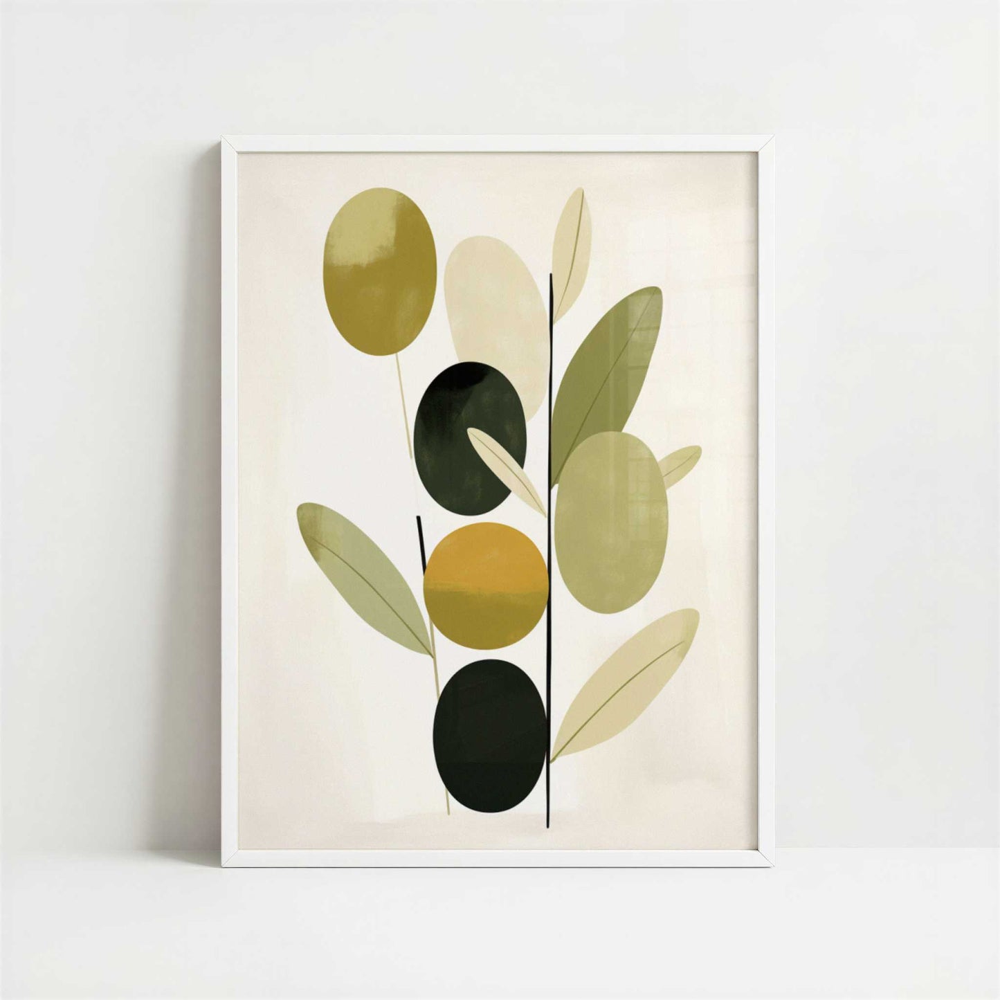 Olives in Bohemian Style - Art Print - Art print in white frame