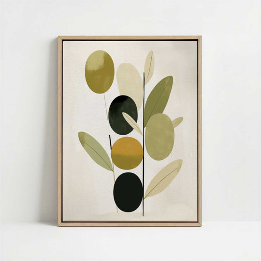 Framed Canvas - Framed canvas in oak color frame