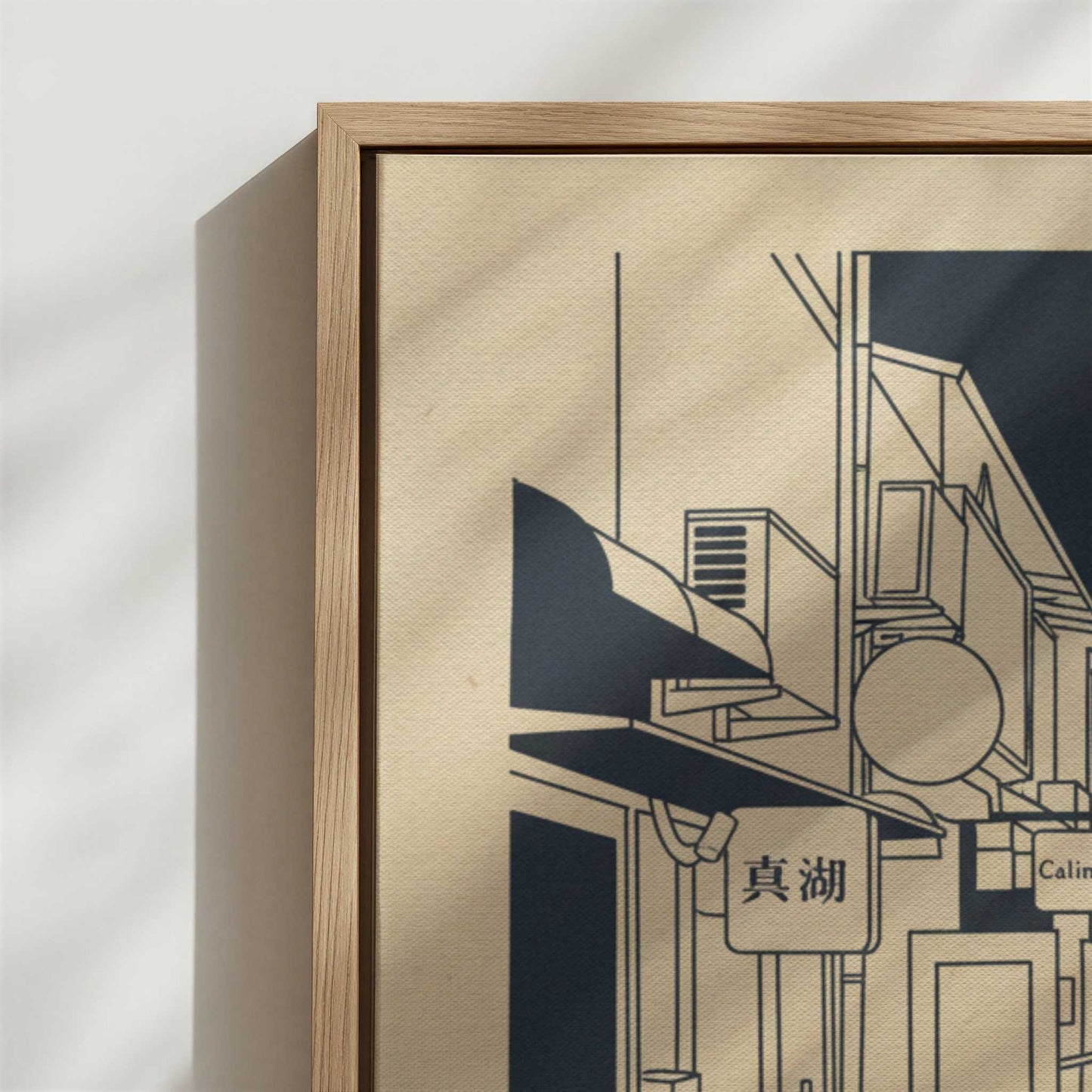 Framed Canvas - Close-up detail and texture of the framed canvas