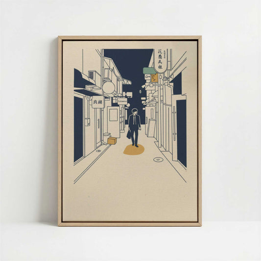 Framed Canvas - Framed canvas in oak color frame