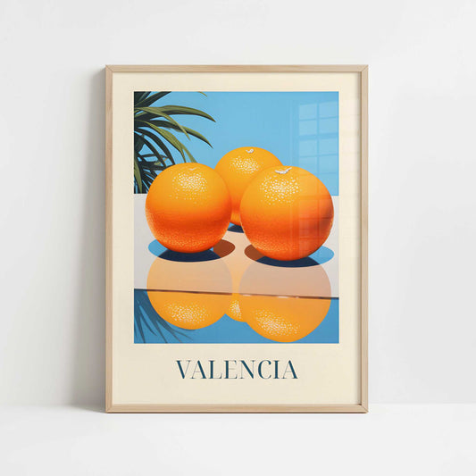 Oranges from Valencia, Spain - Art Print - Art print in oak frame
