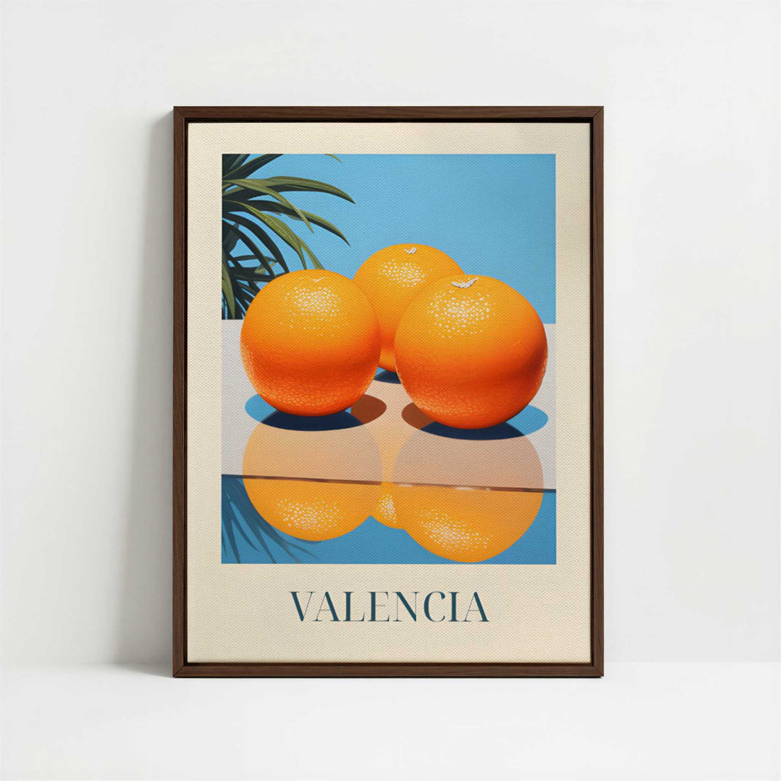 Framed Canvas - Framed canvas in dark wood color frame