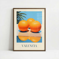 Oranges from Valencia, Spain - Art Print - Art print in dark wood frame