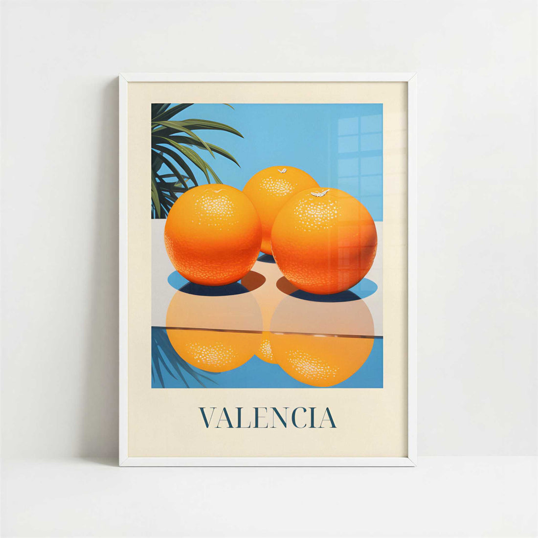 Oranges from Valencia, Spain - Art Print - Art print in white frame