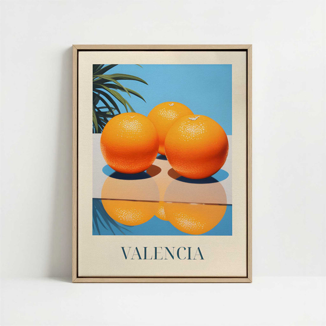 Framed Canvas - Framed canvas in oak color frame