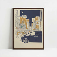 Framed Canvas - Framed canvas in dark wood color frame