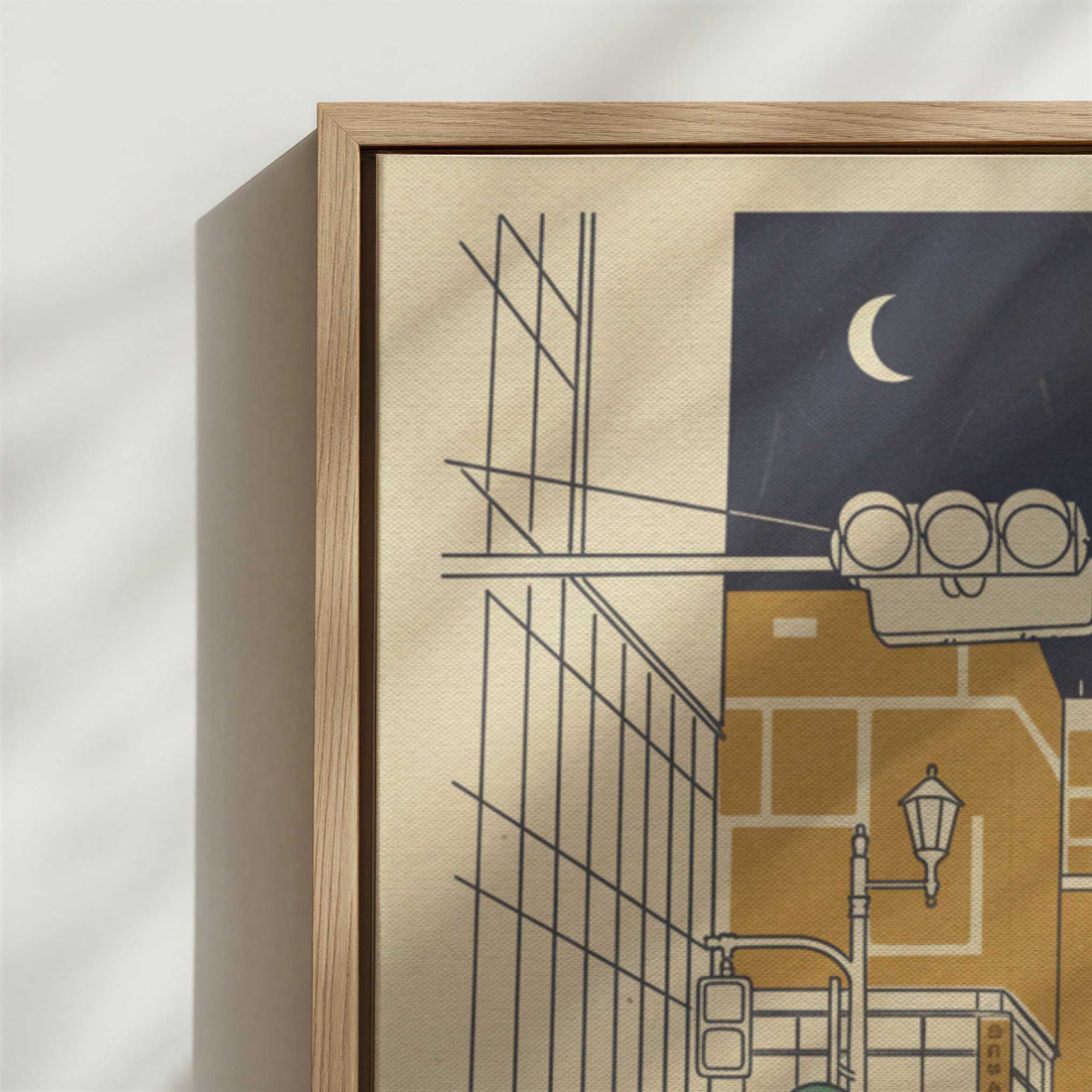 Framed Canvas - Close-up detail and texture of the framed canvas