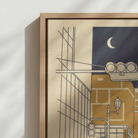 Framed Canvas - Close-up detail and texture of the framed canvas