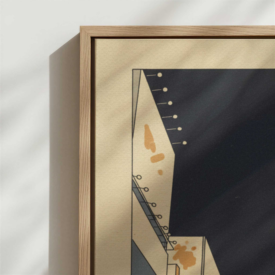 Framed Canvas - Close-up detail and texture of the framed canvas