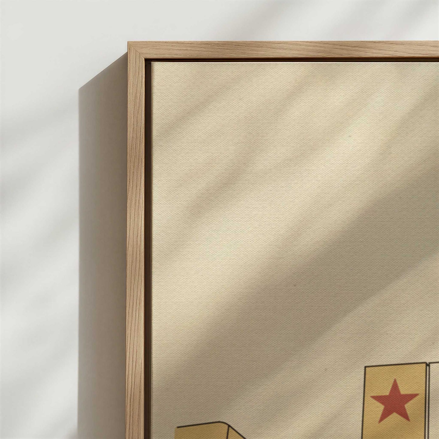 Framed Canvas - Close-up detail and texture of the framed canvas