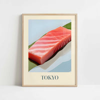 Otoro Tuna from Tokyo, Japan - Art Print - Art print in oak frame