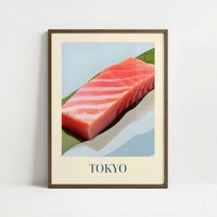 Otoro Tuna from Tokyo, Japan - Art Print - Art print in dark wood frame