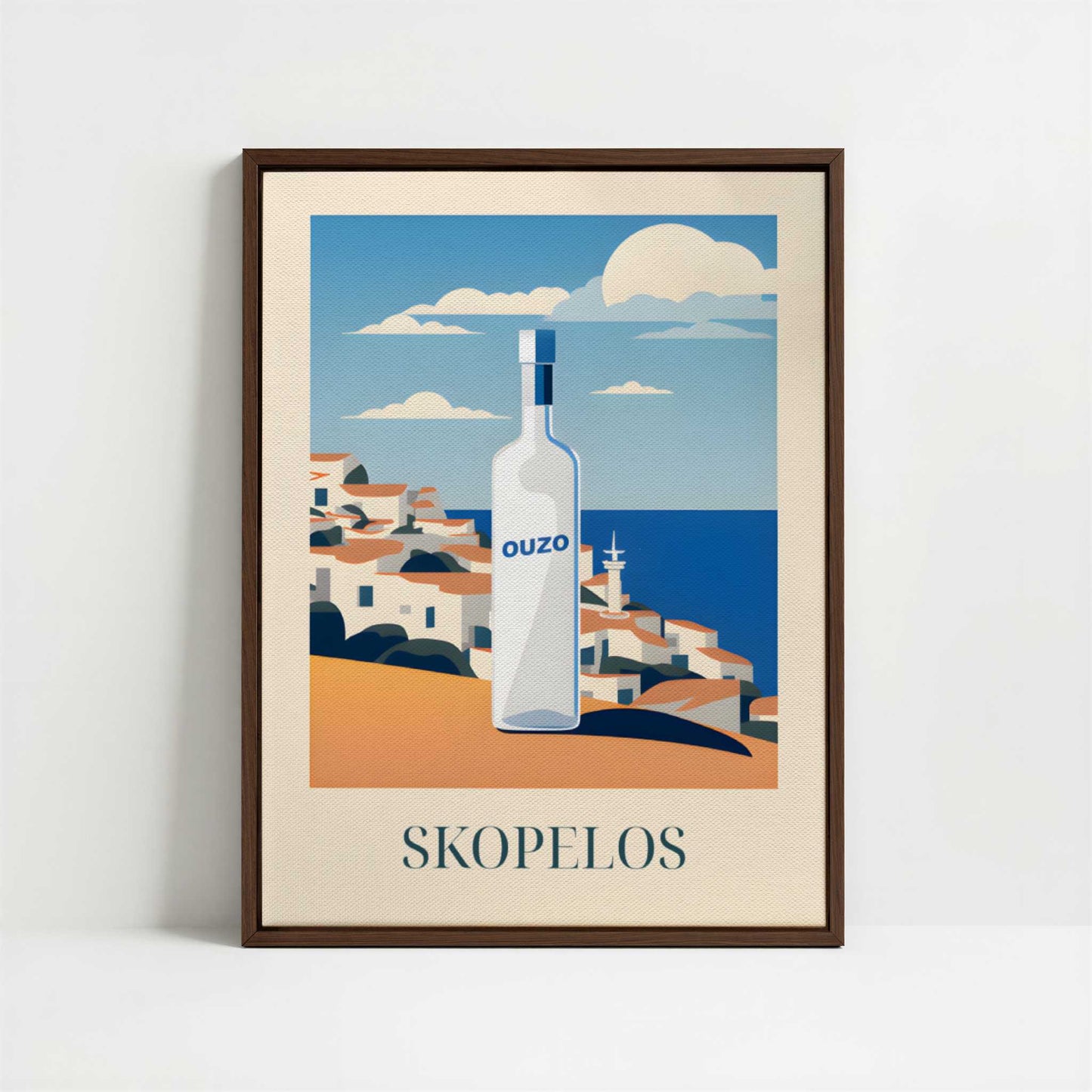 Framed Canvas - Framed canvas in dark wood color frame