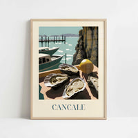 Oysters from Cancale, France - Art Print - Art print in oak frame