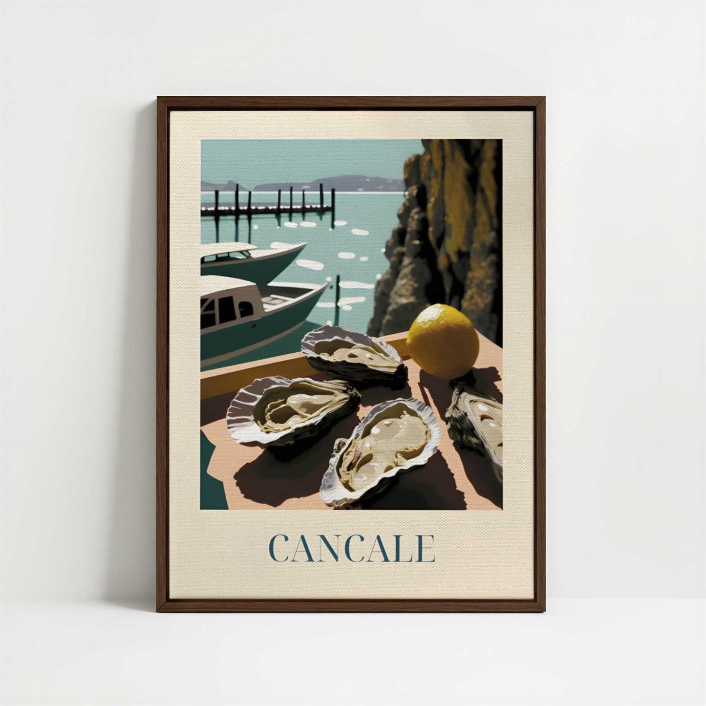 Framed Canvas - Framed canvas in dark wood color frame