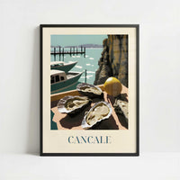 Oysters from Cancale, France - Art Print - Art print in black frame