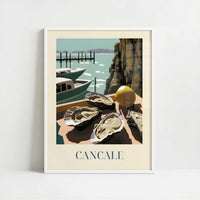 Oysters from Cancale, France - Art Print - Art print in white frame