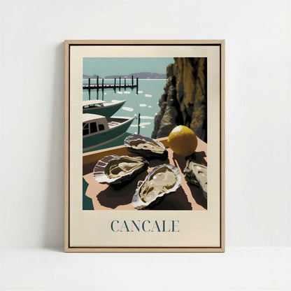 Framed Canvas - Framed canvas in oak color frame
