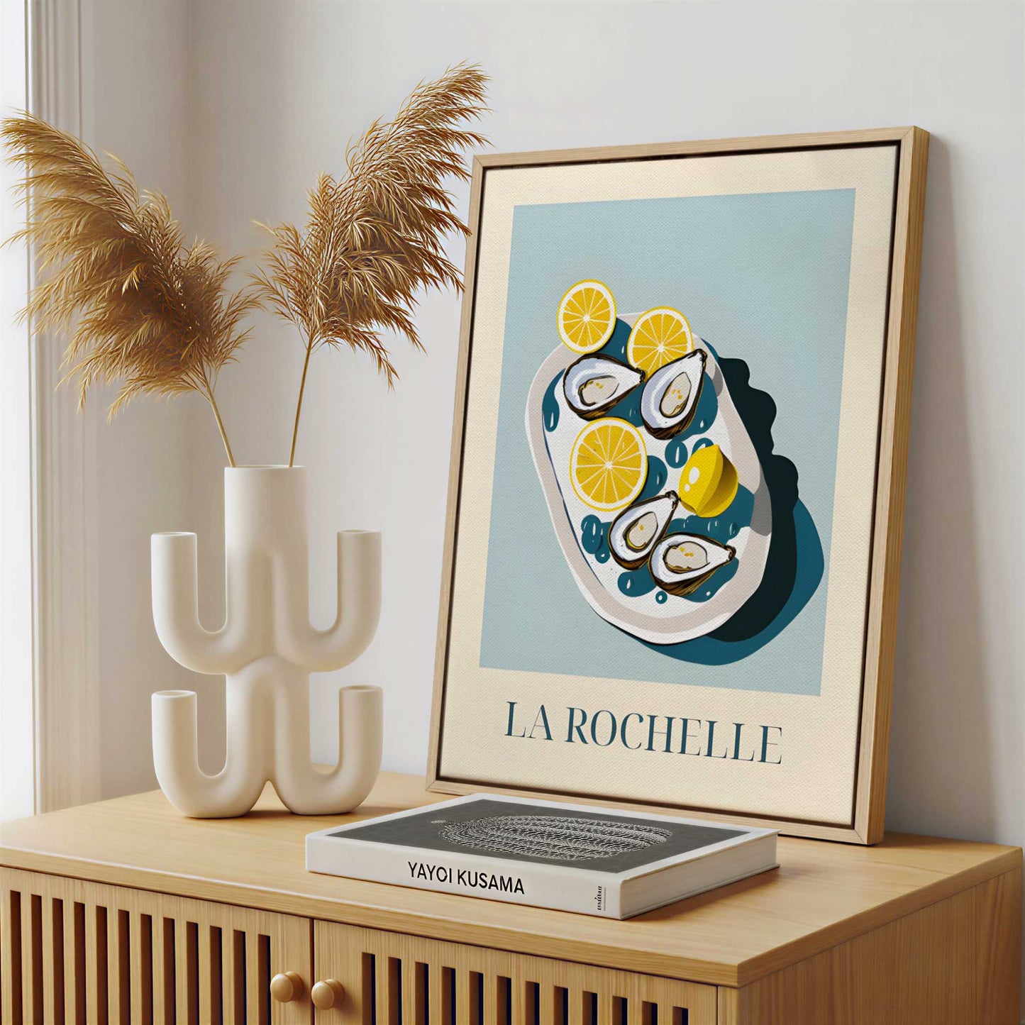 Framed Canvas - Framed canvas in a stylish interior setting