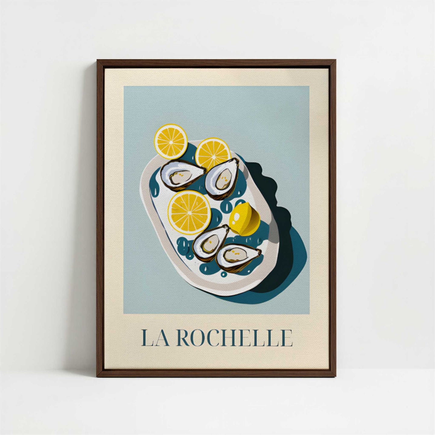 Framed Canvas - Framed canvas in dark wood color frame