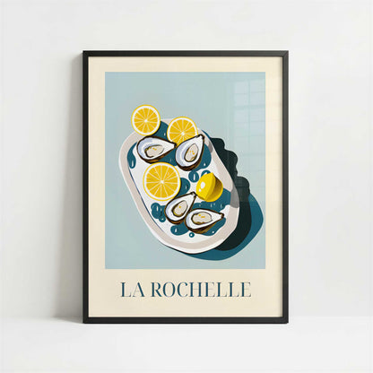 Oysters from La Rochelle, France - Art Print - Art print in black frame