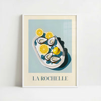Oysters from La Rochelle, France - Art Print - Art print in white frame