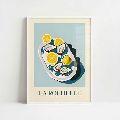 Oysters from La Rochelle, France - Art Print - Art print in white frame