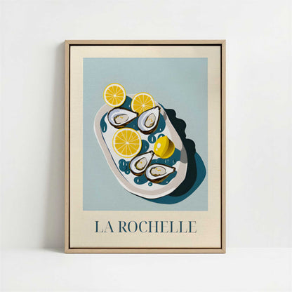 Framed Canvas - Framed canvas in oak color frame