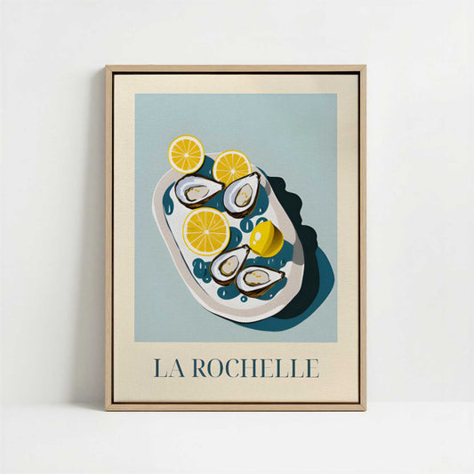 Framed Canvas - Framed canvas in oak color frame