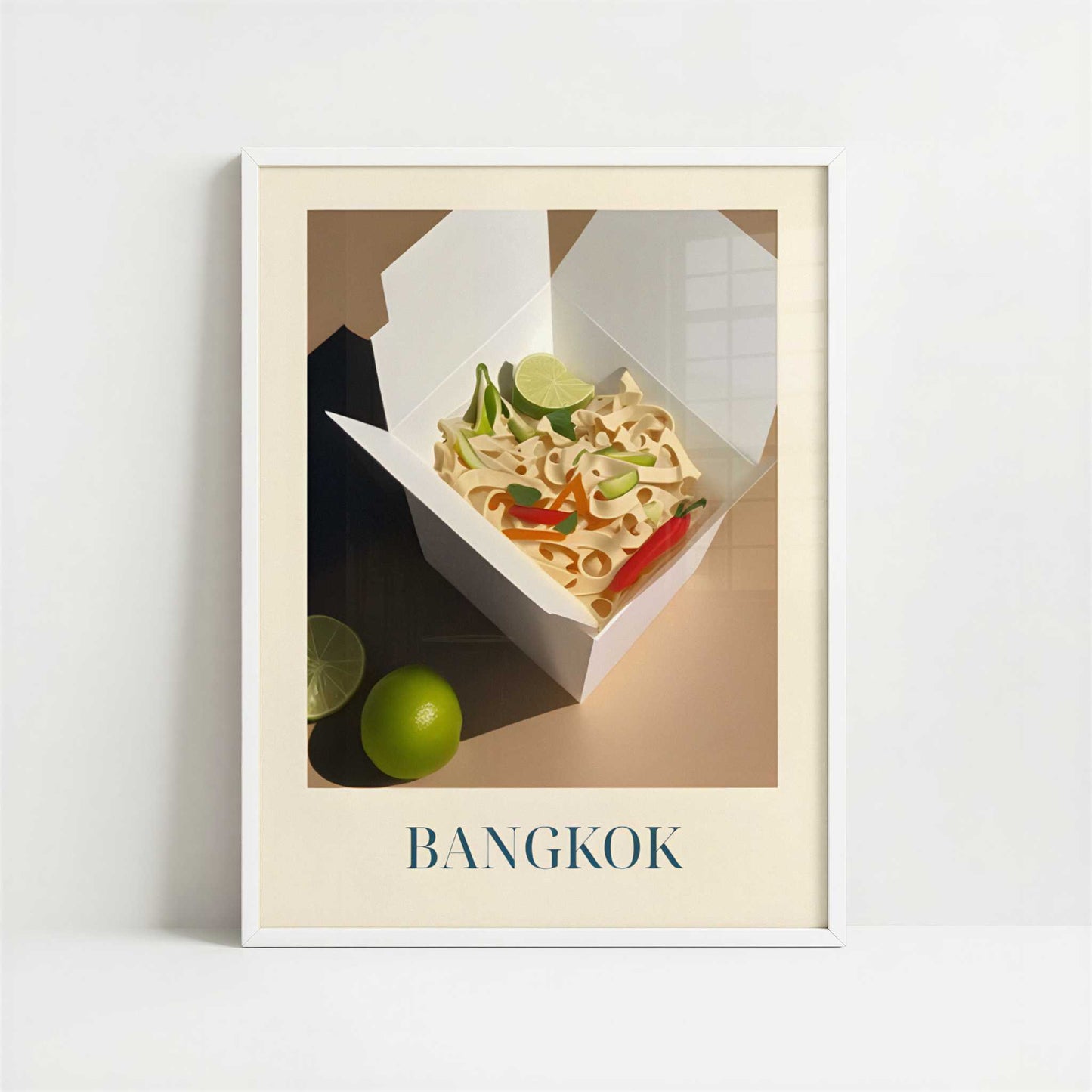 Pad Thai from Bangkok, Thailand - Art Print - Art print in white frame